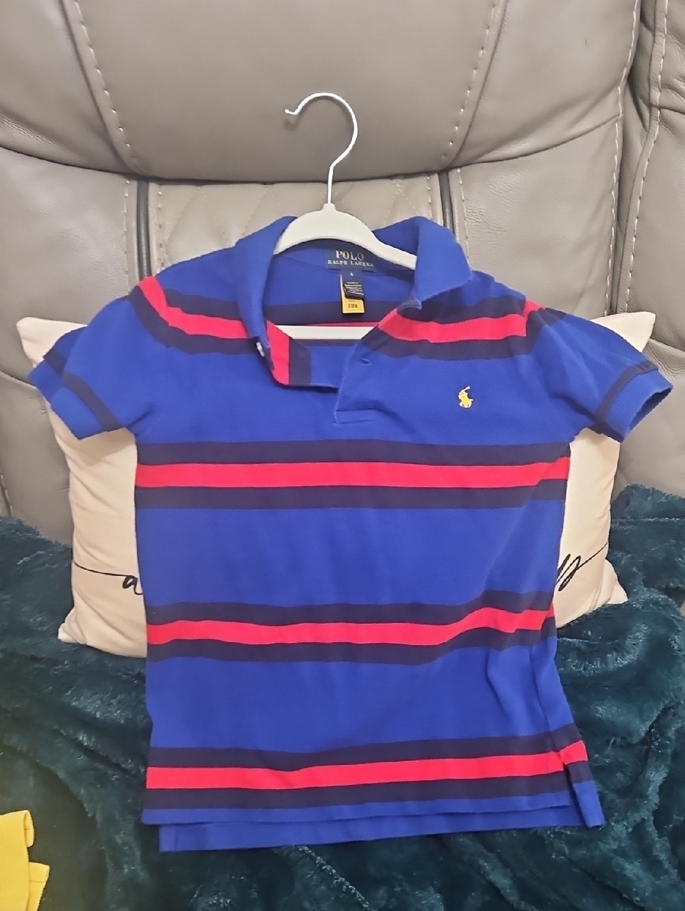 Polo by Ralph Lauren Blue Polo with Red & Navy Stripes